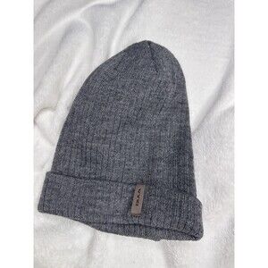 Bula Hat Beanie Knit One Size Gray Ribbed Cuffed Winter Unisex Stretch